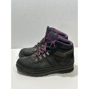 Lehigh Steel Toe Boots Oil Resistant Black Purple Lace Womens Split Leather 8.5M
